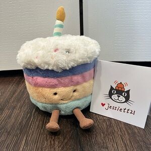 Jellycat Amuseables Rainbow Birthday Cake Medium 100%Authentic NWT US Ship Fast
